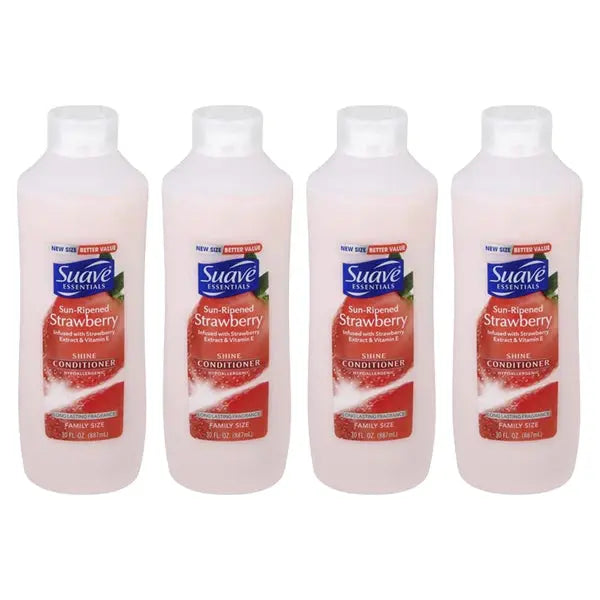 4 Pack - Suave Essentials Sun Ripened Strawberry Conditioner 30oz Suave